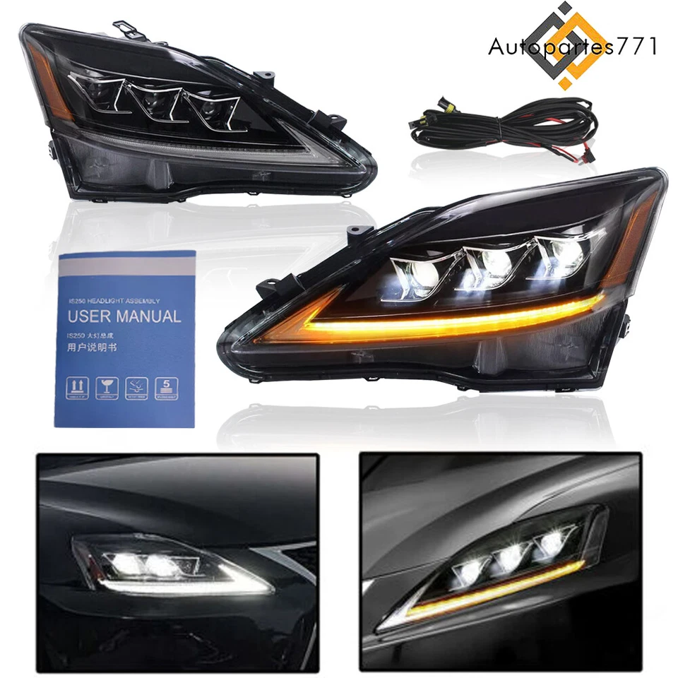 Full LED Headlights For 2006-2013 Lexus IS250 IS350 ISF DRL Projector Headlamp Foto 1 de 4