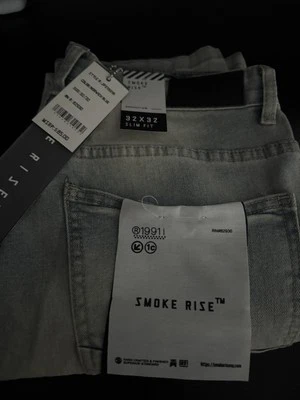Pantalones de mezclilla Smoke Rise para hombre, talla 32x32, calce ajustado, azul Norwich NUEVOS CON TODAS LAS ETIQUETAS PUESTAS Foto 1 de 2