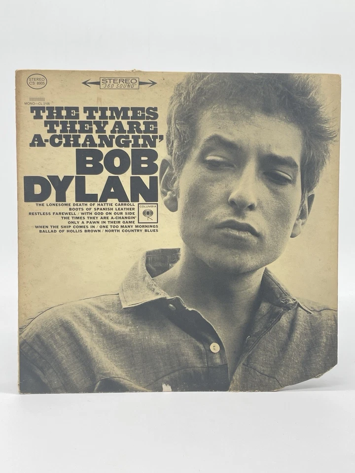 BOB DYLAN THE TIMES THEY ARE A-CHANGIN 12" LP VG VINYL RECORD COLUMBIA w/INSERT - Image 1 of 4