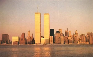 New York City Sunset on the World Trade Center Postcard - Picture 1 of 2