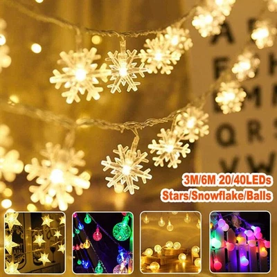 LED Fairy String Lights Christmas Twinkle Lighting Indoor Outdoor Tree Decor UK - Image 1 of 4