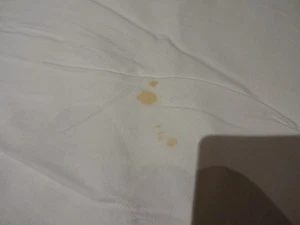 Tischdecke, Tafeldecke, rechteckig, ca.260x240cm, weiß mit Flecken - Bild 1 von 3