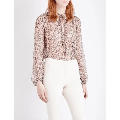 Blusa Top Theory Bernetta Floral Seda Camisa Flora Gasa Multi Foto 1 de 4