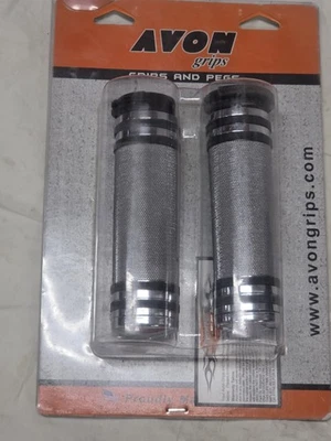 Nuevas empuñaduras Avon Harley Davidson HD motocicleta contorno personalizado cromadas CC-85-CH Foto 1 de 4