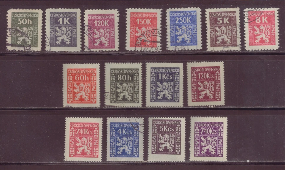 Checoslovaquia, Juegos de 7 y 8, Uso Oficial, Escudo, León Rampante. MH, U Foto 1 de 1