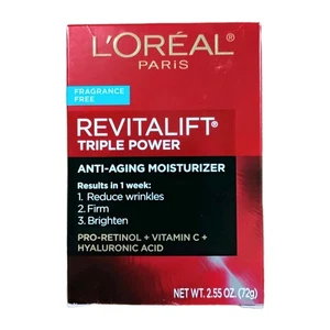 L'Oreal Revitalift Triple Power Anti-Aging Feuchtigkeitscreme reduziert Falten 2,55 Oz. - Bild 1 von 8
