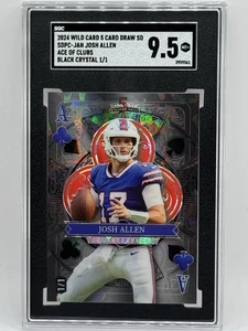Josh Allen 2024 Wild Card 5 Card Draw Stacked Deck 1/1 Ace SGC 9.5 - Picture 1 of 2
