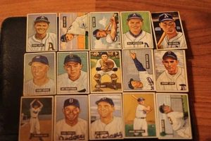 15 diff. 1951 Bowman Baseball Cards, Mostly VG/EX, Hi #s, Some Stars - Picture 1 of 2