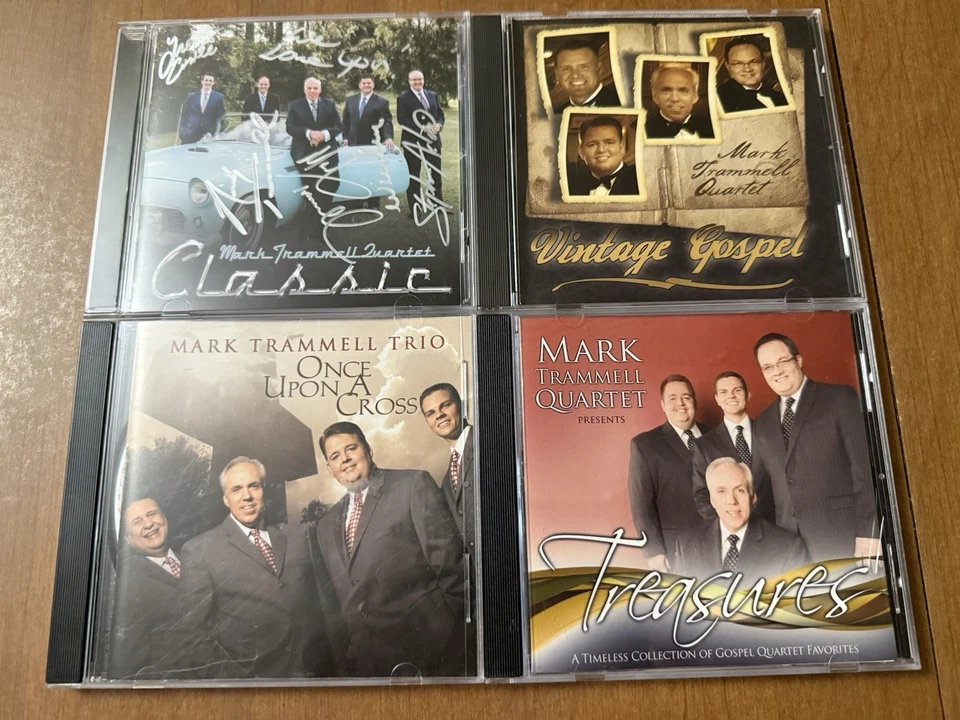 x4 SIGNED Mark Trammell Quartet CD Lot Classic Once Upon A Cross Southern Gospel - Image 1 of 4