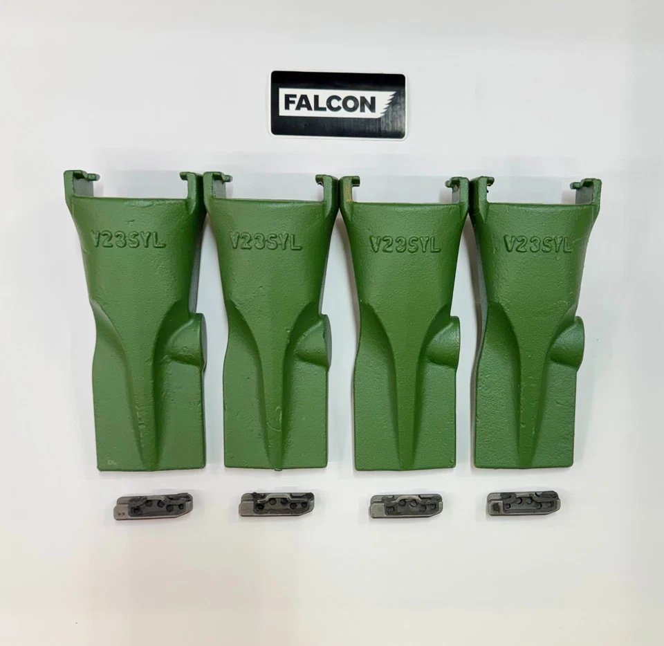 4-pk FITS V23SYL V23  V Style Bucket Digging Teeth W/  Flex Pins - Image 1 of 1