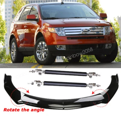 Front Bumper Lip Spoiler Splitter Body Kit+Strut Rods For Ford Edge 2016-2024 Foto 1 de 4