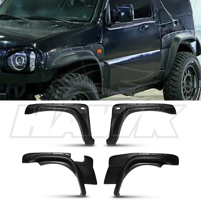 HAWK PARTS BLACK WIDE BODY ARCH STYLE FENDER FLARES KIT FOR SUZUKI JIMNY 98-18
