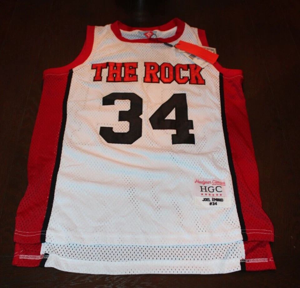 Joel Embiid #34 The Rock High School Basketball Jersey Headgear Small 76ers (15)