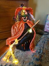 Vtg Haunted Hallo Decoration Fiber Optic Witch 18" 5 Colors Wicked In Org. Box