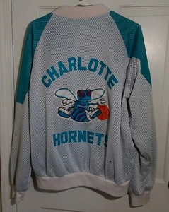 Chaqueta de Calentamiento Charlotte Hornets Malla Blanca Azulada Sin Talla Vintage - Imagen 1 de 12