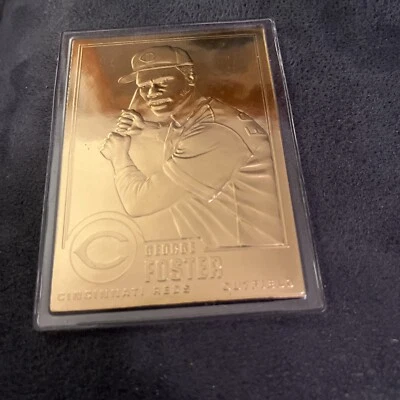 Nice 1996 Danbury Mint  George Foster Cincinnati Reds 22k Gold Card With Holder - Image 1 of 4