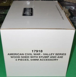 2007 Britains 54mm ACW Valley Series Wood Shed w/Stump & Axe (17918) in Orig Box - Picture 1 of 12