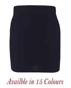 Women's Ladies Plain Stretch Bodycon Short Mini Office Pencil Skirt Sizes 6-24 - Picture 1 of 47