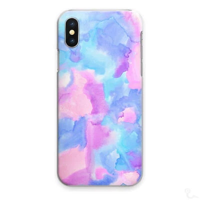 WATERCOLOUR PRINT PHONE CASE PINK BLUE HARD COVER FOR APPLE SAMSUNG HUAWEI.. - Image 1 of 4