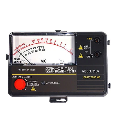 Kyoritsu 3166 KEW Analogue Insulation Tester 1000V/2000MΩ⊕IK - Image 1 of 4