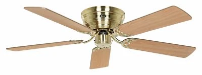 Ceiling Fan Without Light Flat Classic Flat 132 CM Brass Beech - Image 1 of 3