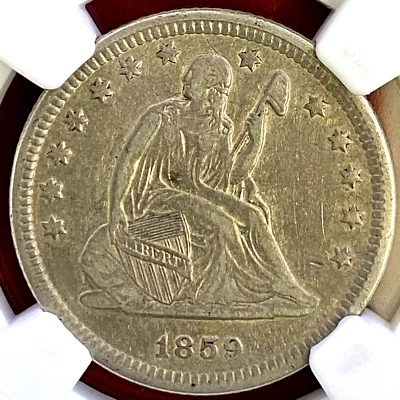 NGC XF-45! 1859-O SEATED LIBERTY QUARTER - Image 1 of 3