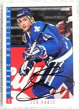 Joe Sakic Quebec Nordiques  `93-`94  Autographed Card