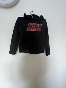 Nike Therma Boys Black & Neon Orange Hoodie Sweatshirt Dri-Fit Jacket XS (4) - Picture 1 of 4