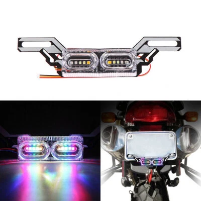 1x Motorcycle DRL Strobe Flash Brake Lamp Warning Brake Tail Light RGB Emergency Foto 1 de 4
