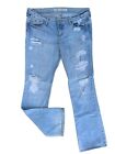 Hollister Venice Boot Jeans Women's Size 7 R (32x32) Distressed Destroyed Blue