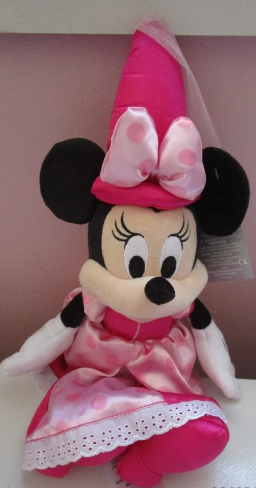 New Disney Parks Plush Minnie Mouse Princess In Pink Toy 15 in tall approx - Image 1 of 2