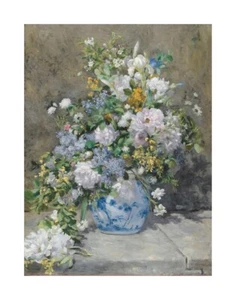 Spring Bouquet 1866, Pierre Auguste Renoir, Art Print Poster 14" x 11" 1085 - Picture 1 of 1