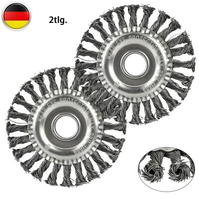 2X Ø125MM STAHLBÜRSTE DRAHTBÜRSTE GEZOPFT-KEGELBÜRSTE FÜR-FLEX WINKELSCHLEIFER - Bild 1 von 4