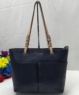 Bolso de Mano Michael Kors Bedford Azul Medianoche Cuero Guijarro Bolsillo Foto 1 de 4