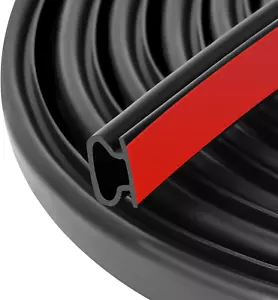 Rubber Door Seal Strip 32.8 Ft Rubber D-Shape Weather Stripping Self-Adhesive Do - Picture 1 of 11