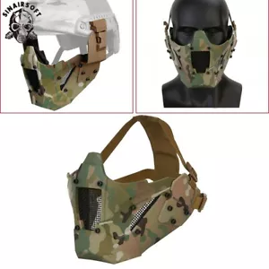 Tactical Mesh Mask Half Face Mask Airsoft Paintball FAST Helmet Military Masks - Picture 1 of 17