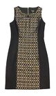 Laundry By Shelli Segal Black Gold bejeweled Shift Dress Size 0