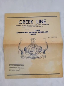 CONTRATO DE PASO EN DIRECCIÓN ESTE LÍNEA GRIEGA 1955 RARO CRUCERO DE MUSEO IMPRESO EN ITALIA - Imagen 1 de 18