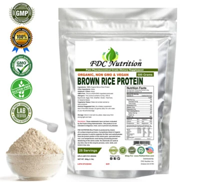 FDC NUTRITION Organic Rice Protein Powder 1.1 LB (Unflavored)  - Image 1 of 3