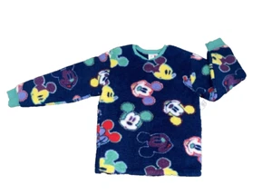 Disney Parks Mickey Mouse Sherpa Fleece Sweater US Size M Multicolor Faces NWTS - Picture 1 of 15