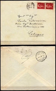 2196 - Luogotenenza - 1946 - Coppia 2 lire su busta da Milano a Codogno (Lodi) - Picture 1 of 1