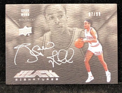 2012-13 Upper Deck Exquisite SPUD WEBB Black Signatures AUTO /99 NC STATE - Image 1 of 2
