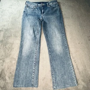 NYDJ sz 6 Marilyn Straight Leg Medium Wash Stretch Comfy Jeans Cropped Hemmed 3D - Picture 1 of 11