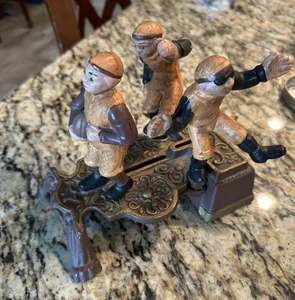 Vintage Baseball Players bank..cast Iron - Picture 1 of 2