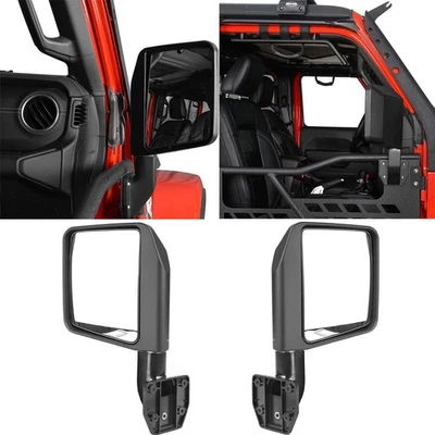 2 шт боковых зеркал вида подходят для половинных дверей для Jeep Wrangler TJ JK JL JT 1997-2024 годов выпуска - Изображение 1 из 4