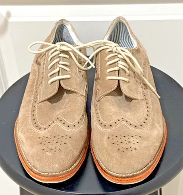 Kenneth Cole reaction men’s suede wing tip Oxford lace up orange sole size 9.5 - Image 1 of 4