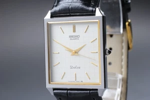 [Quasi Come Nuovo] Orologio Uomo Seiko Dolce 9521-5050 26mm Quadrante Avorio Quarzo dal GIAPPONE - Foto 1 di 10