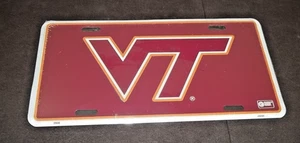 Vintage NCAA Virginia Tech Novelty Metal Front License Plate - Picture 1 of 1