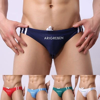 Costume da bagno uomo sexy vita bassa bikini boxer slip pantaloncini da bagno tr - Immagine 1 di 4