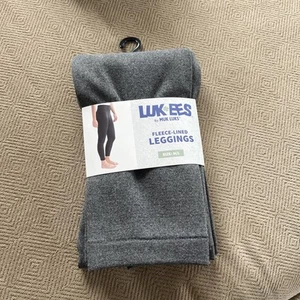 Muk Luks Women's Size M/L Fleece Lined Leggings Solid Gray Neutral Basic Comfy - Picture 1 of 2